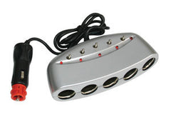 5 Way socket with LED Switch
