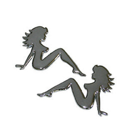 Chrome Stick On Girls (1 Pair)